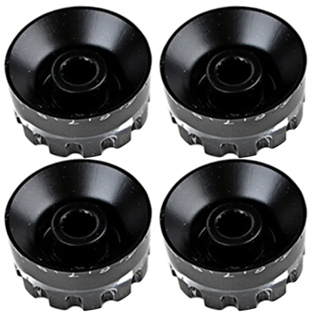 

4 Pcs Electric Guitar Knob Volume and Tone Control Blank Bass Tuning Knobs Black Plastic Potentiometer