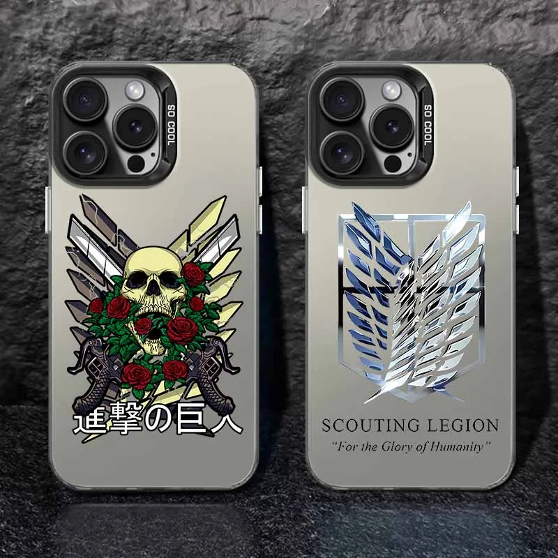 Casing HP Attack on Titan LOGO Untuk Apple iPhone 17 Air 16E 16 15 14 13 12 mini 11 8 7 Pro Max Plus Warna-warni