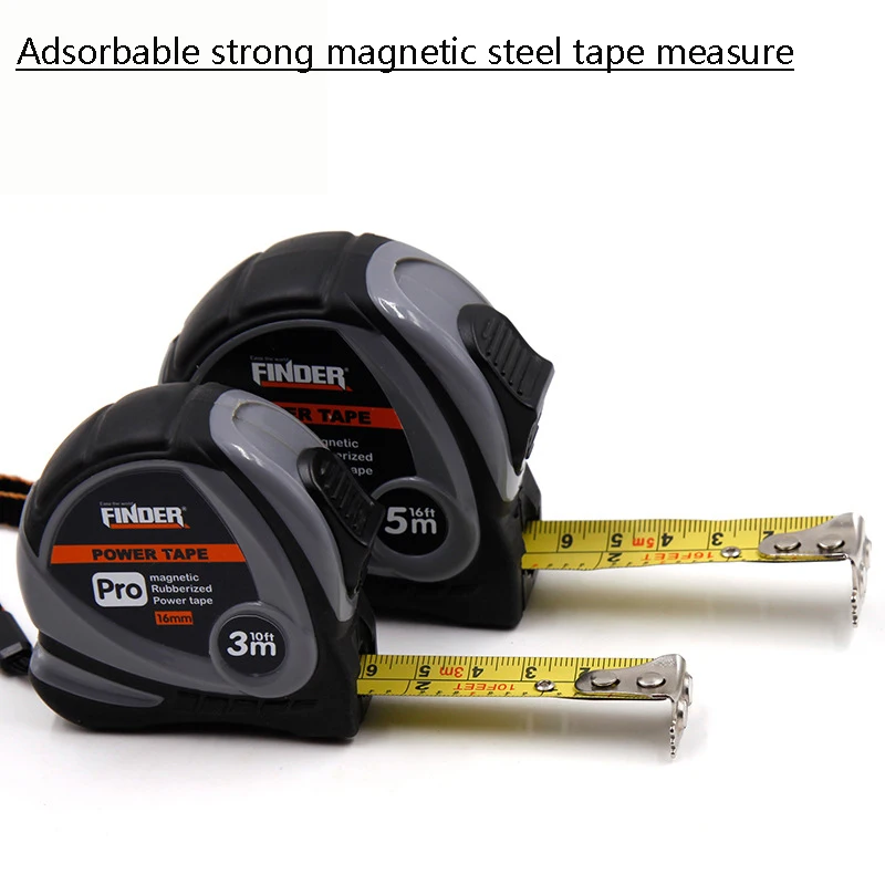 Stainless Steel Strong Magnetic Metric And Imperial Digital Tape Measure Thickened Telescopic Adsorption Steel Tape Measure 3m5m