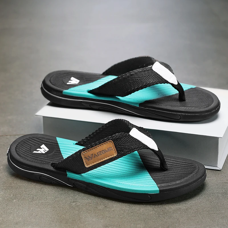 Men's Flip-Flops Summer New Waterproof Non-Slip Sandals Casual and Comfortable Color Matching Slippers for Men view 2