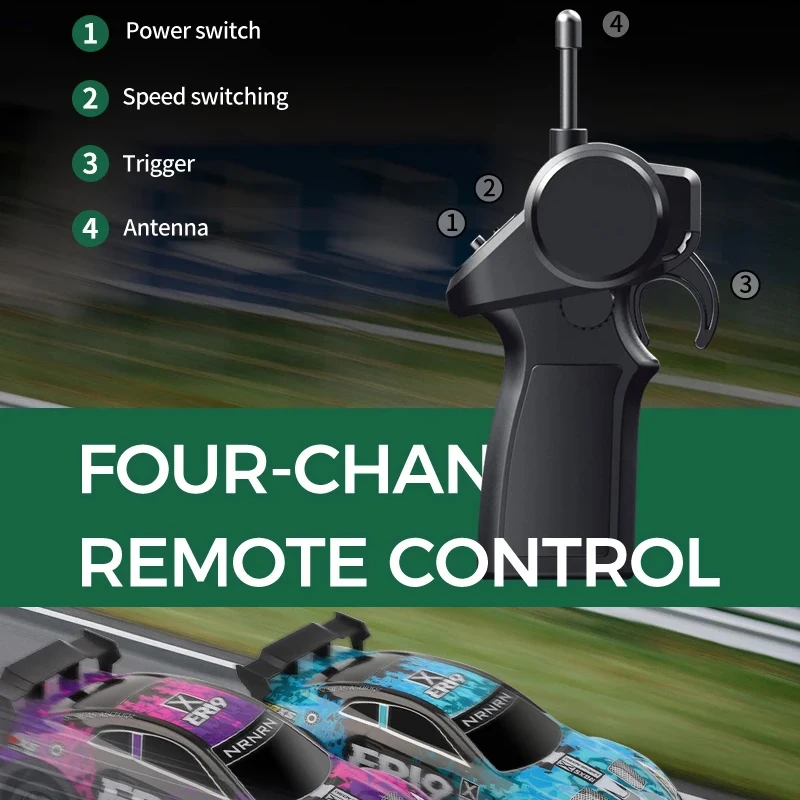 Wltoys 22206 1:22 RC Drift Car 4WD Austauschbare Reifen Rennwagen ﻿ Hochgeschwindigkeits-Geländewagen mit steuerbaren 2,4-GHz-LED-Leuchten