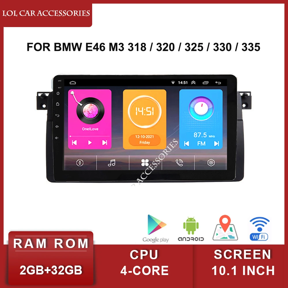 

10.1'' For BMW E46 M3 318 / 320 / 325 / 330 / 335 1998-2005 Android 10 Car Radio MP5 WIFI GPS Player Stereo Navigation Head Unit