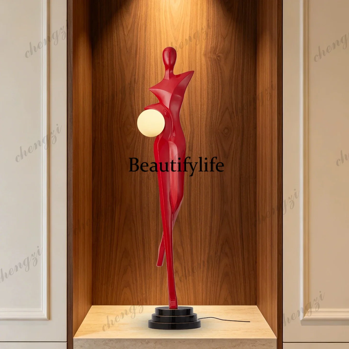 H178  High-end sculpture light luxury floor, ornament art and crafts hotel lobby aisle living room