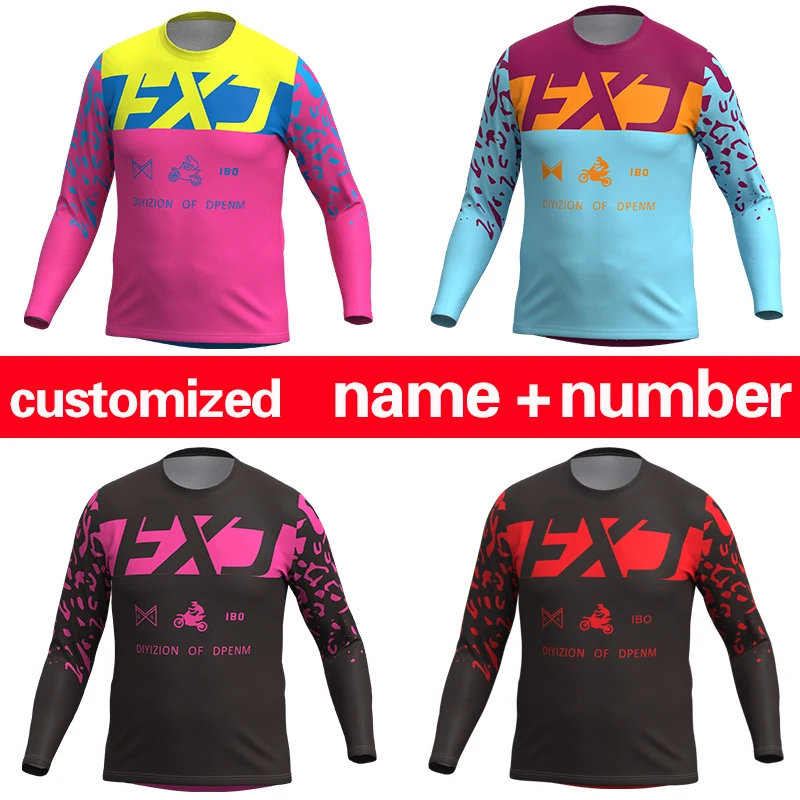 

2026 NEW FXJ Motocross jersey Off road mx jerseys Dirt Bike green racing Enduro MTB Motorcycle Customized name number logo
