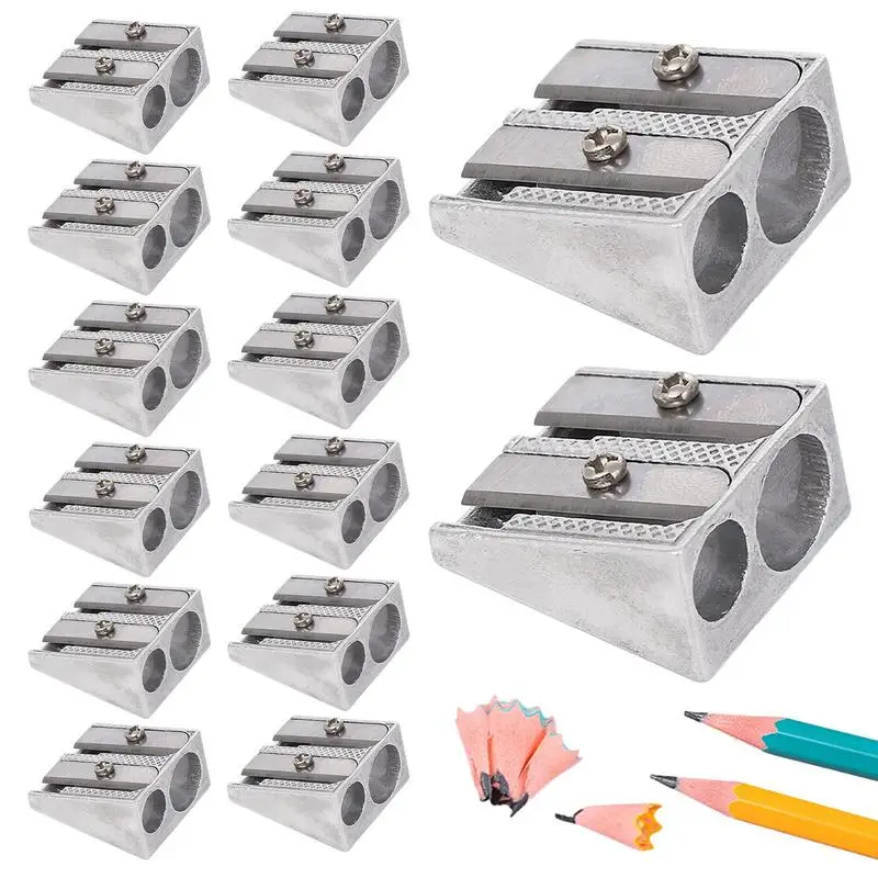 Pencil Sharpener 2 Holes Graphite Pencils Metal School Crayon Sharpener Office Supplies Stationery Accessories For Students And