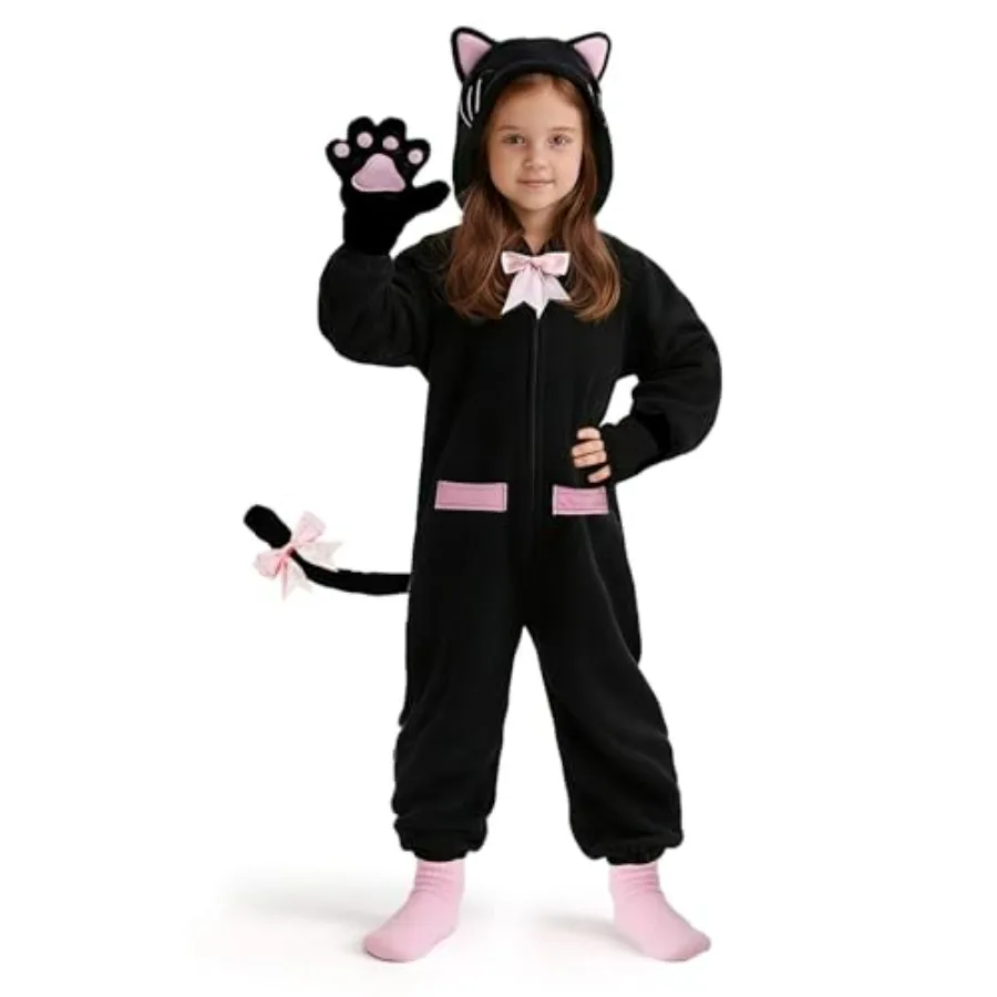 

Cat Costumes for,Onesie Costume with Cute Kitty Purse Bag, Halloween Costumes for Girls