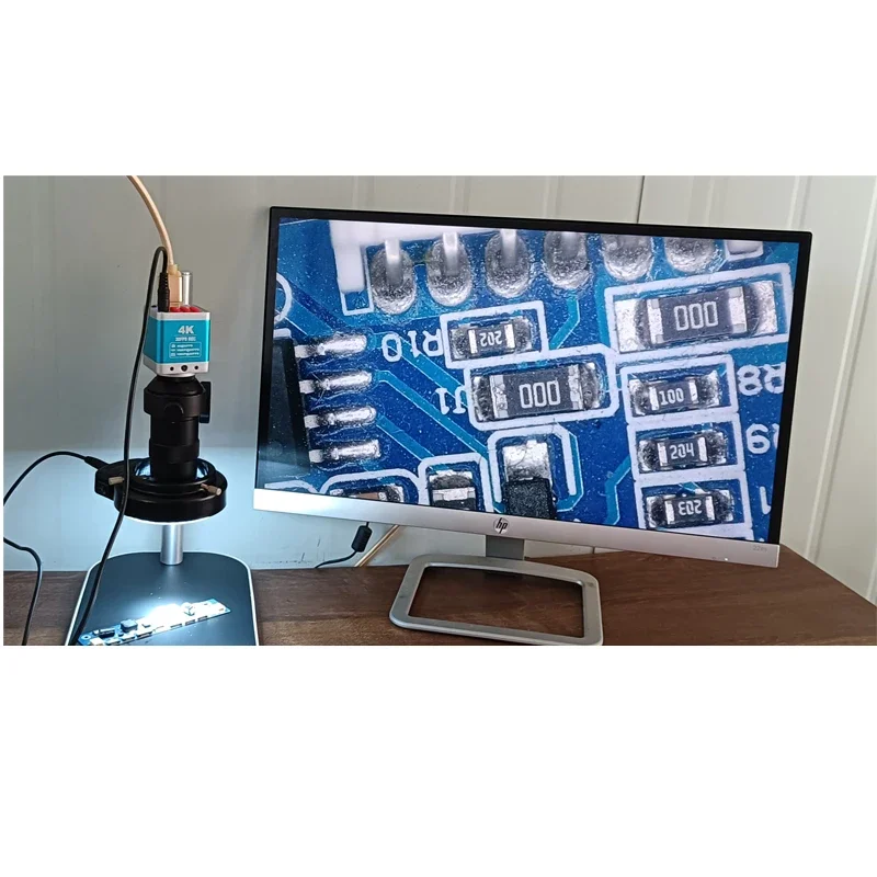 كاميرا فيديو رقمية صناعية صغيرة ، 4K ، مجهر P ، 60 إطارًا في الثانية ، HDMI ، USB ، عدسة 130X مع مصابيح LED