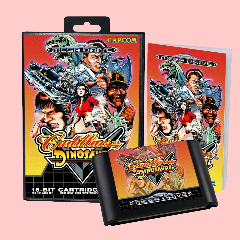 Cadillacs and Dinosaurs EUR Version Game Card Box Manual 16 bit For  Sega MD MegaDrive Genesis Consoles Free Shipping