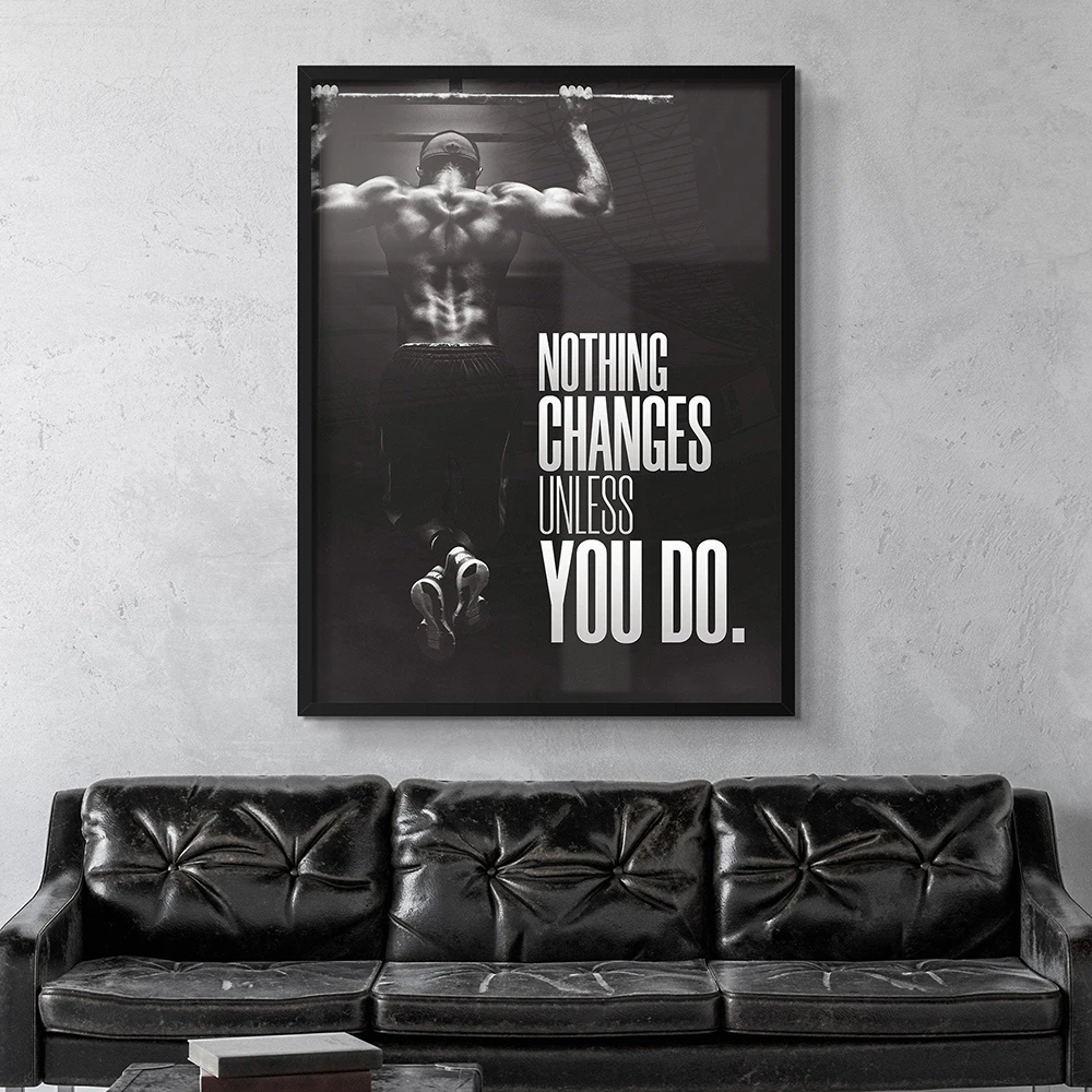 Fitness Lovers Sports Motivational Quote Gym Home Print Art Canvas Poster for Living Room Decoration Home Wall Decor Picture