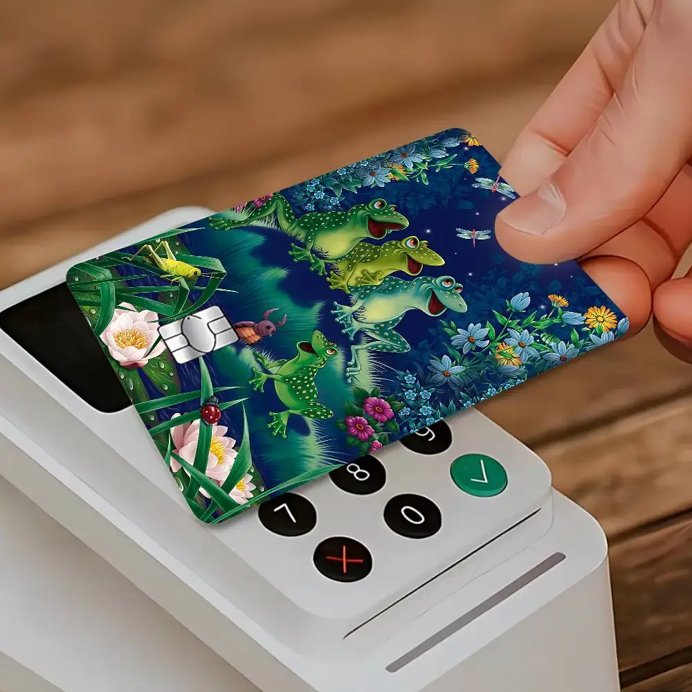 Cartoon Frog Card Skin Stickers Matte Suitable For VISA Card Bus And Subway Contactless IC Cards