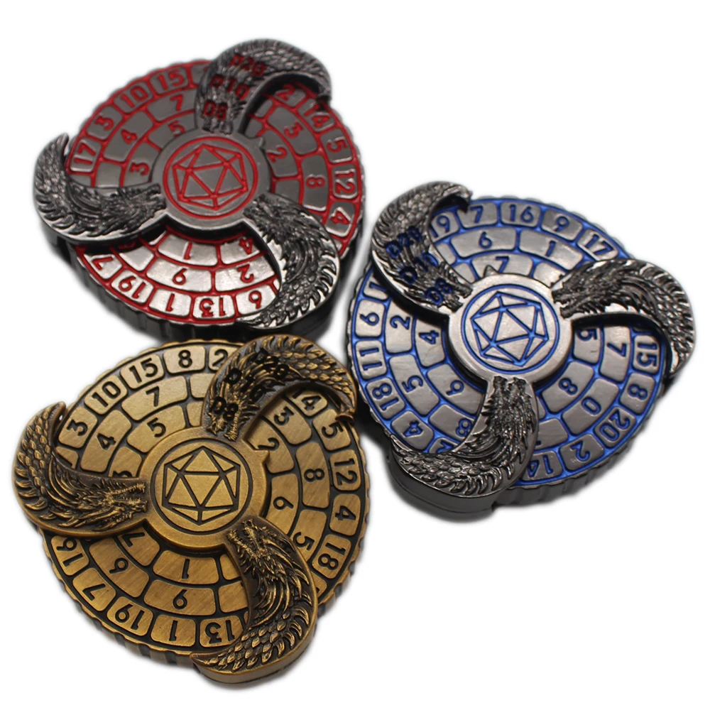 YANSHEGNYI-Metal Dice for Role-play Games Player, Rotating Roulette Dice, Fingertip Gyro Style, DND Dragons Dice