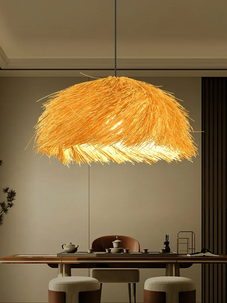 

Bamboo chandelier Zen tea room homestay hot pot shop rattan lighting rattan Japanese restaurant lights bamboo lighting shade