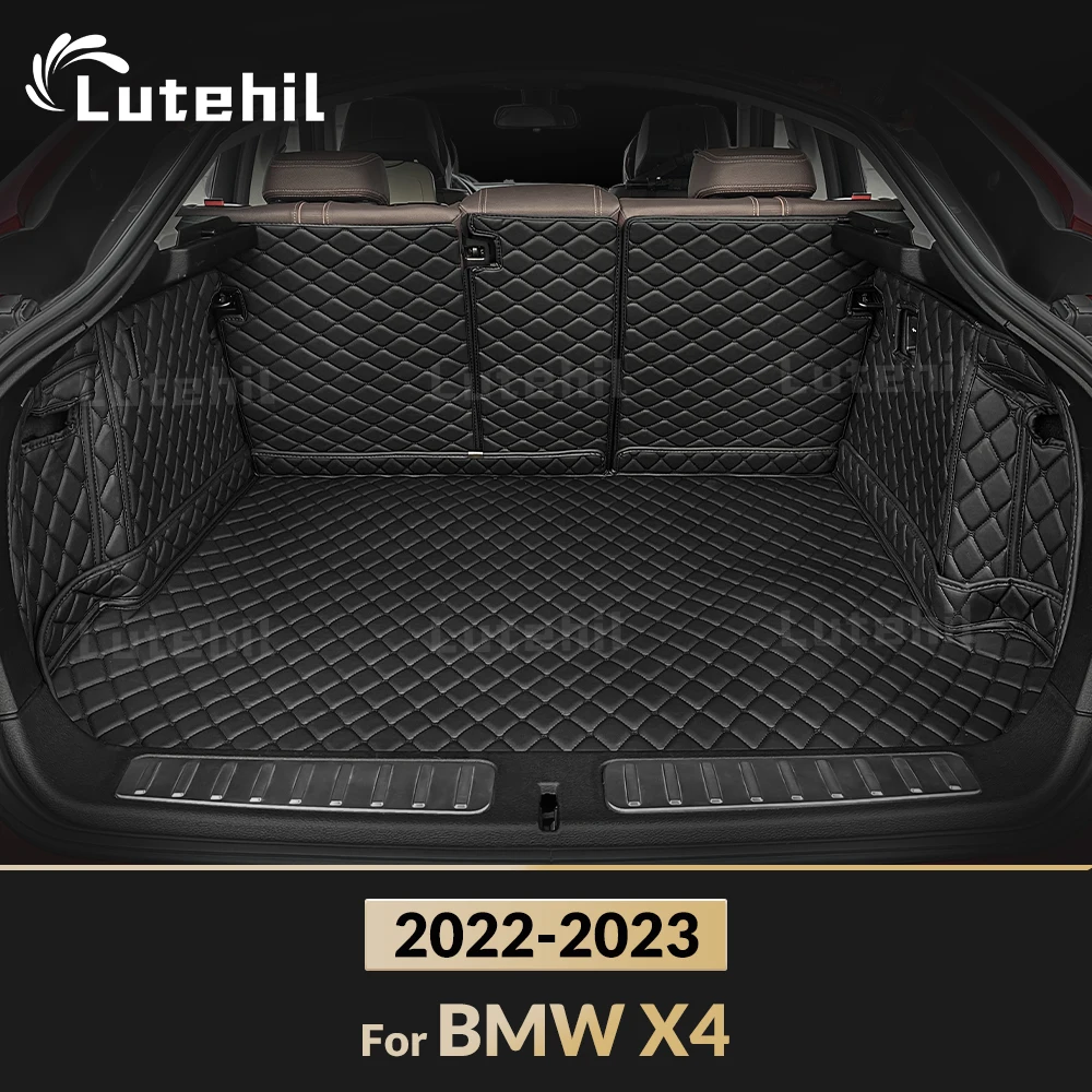 

Для BMW X4 2022 2023, автомобильный коврик для багажника с полным покрытием Lutehil, чехол для багажника автомобиля, подкладка для багажника, аксессуары для интерьера