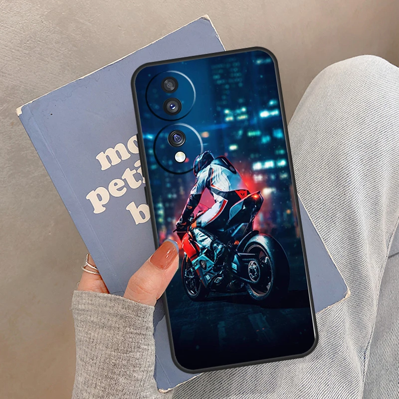 حافظة فنية نيون للدراجات النارية لهاتف Honor Magic 5 6 7 8 Pro لهاتف Honor 200 400 Lite 50 70 90 X8a X8b X9a X9b X9c #4