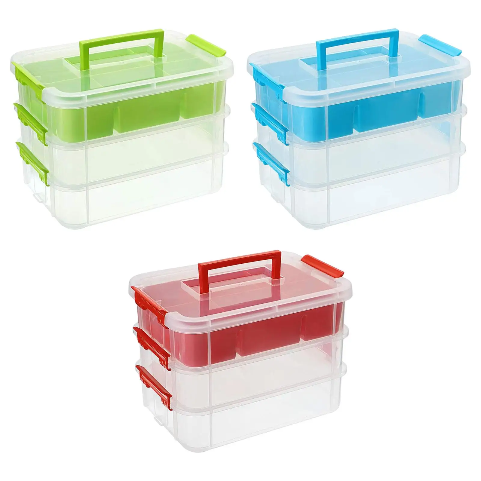 Stack Carry Storage Box Portable Stackable Storage Bin Beads Sewing Supply