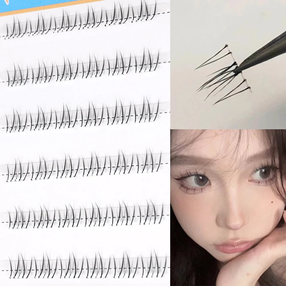 

Self Adhesive Bottom Lower Lashes No Glue Needed Reusable Eyelash Makeup DIY Manga Lash Clusters Soft Extend False Eyelashes