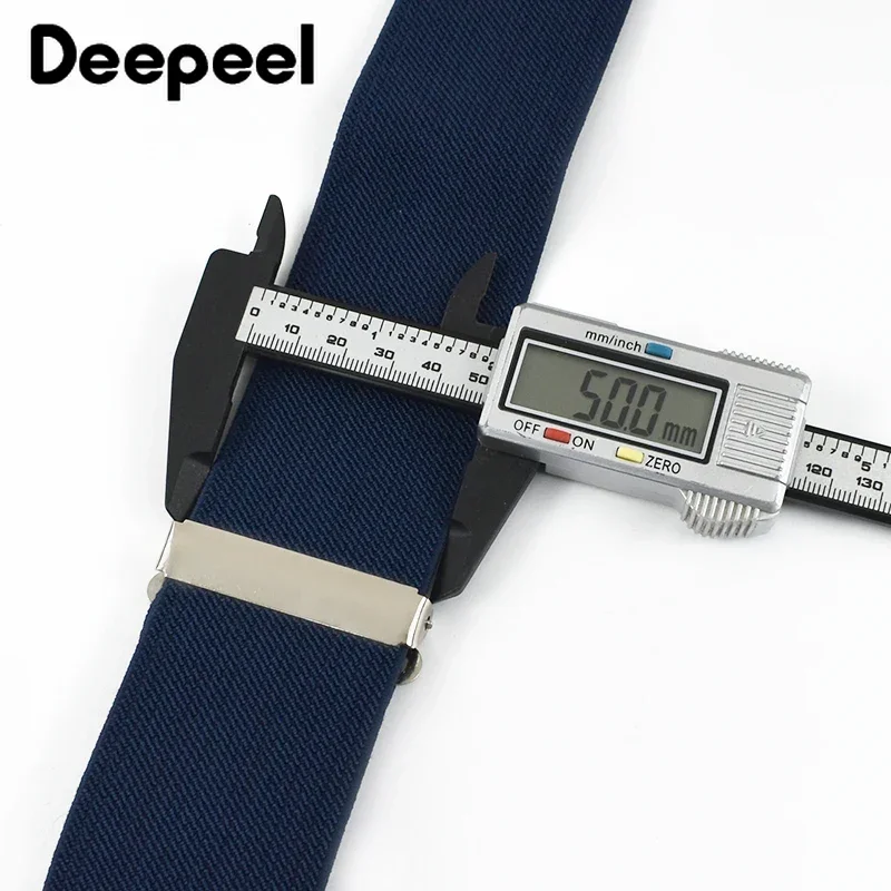 Deepeel moda 5cm de largura suspensórios masculinos adultos 4 clipes cinta ajustar elástico masculino cintas arnês homem terno calças cinto acessórios