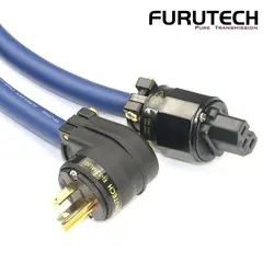 Furutech FP-3TS20 PCOCC Blue Ribbon L-shaped Bend Audio Power Cable US Plug 90 °   Kabel połączeniowy wzmacniacza pęcherzyka żółciowego HiFi