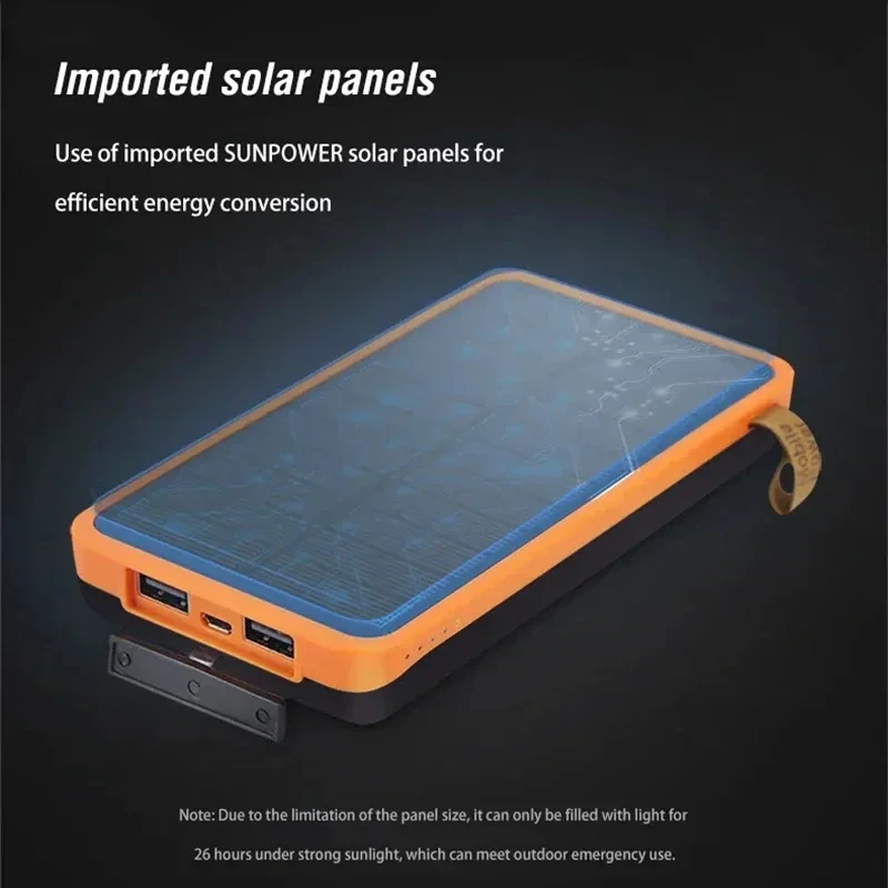 Solar Power Bank 20000 mAh mit 4 Solar Panel Drahtlose Ladegerät Powerbank für iPhone 15 Huawei Xiaomi Samsung Poverbank Für Xiaomi