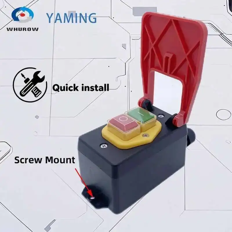 AC250V Elektromagnetische Schakelaar Draad Stopcontact Eenfase Veiligheid AAN-UIT Voor Machine Draaibank Frezen Tafel Cutter YCZ3-BD