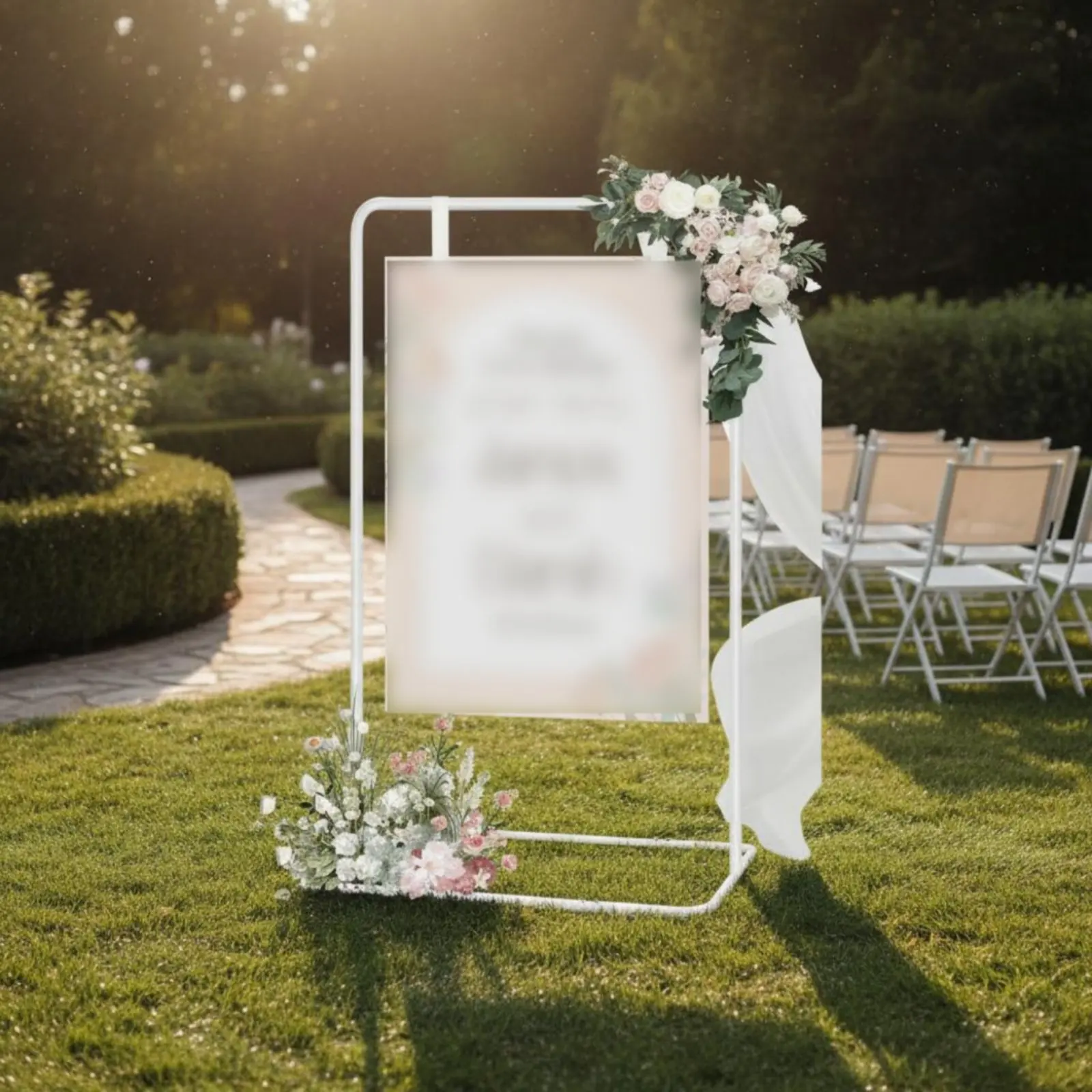

Wedding Arch Frame Reusable Square Arch Stand Wedding Backdrop Stand Easy to Install Event Decoration Polished Finish