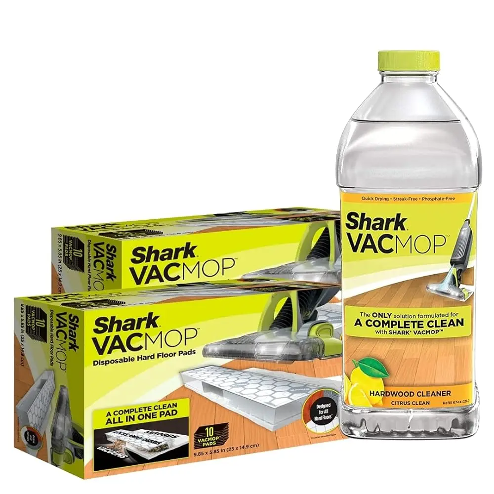 

Vacmop Bundle - Vmp20 Vacmop Pad Refills (20 Ct.) - 1 Bottle Of Vcw60 Hardwood Cleaner Citrus Scent (2 Liters) - Refills For