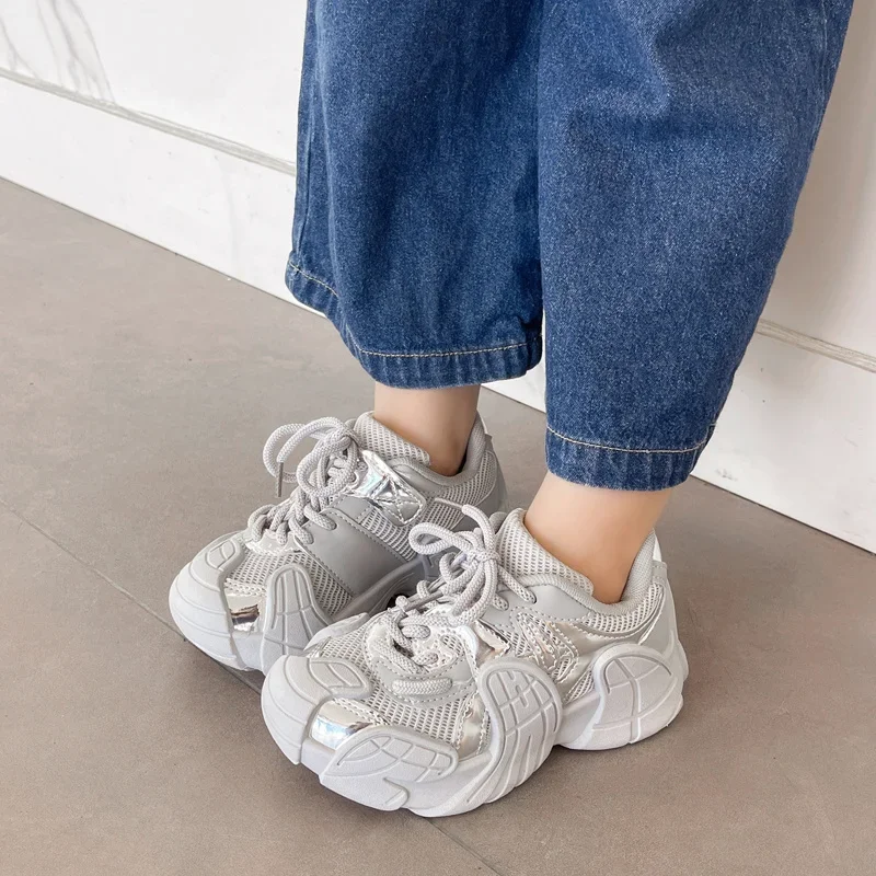 

Baby Spring/Autumn Walking Single Kids Breathable Round Toe Lace-up Sports Fashion Sneakers Running Shoes Thick Sole Comfortable