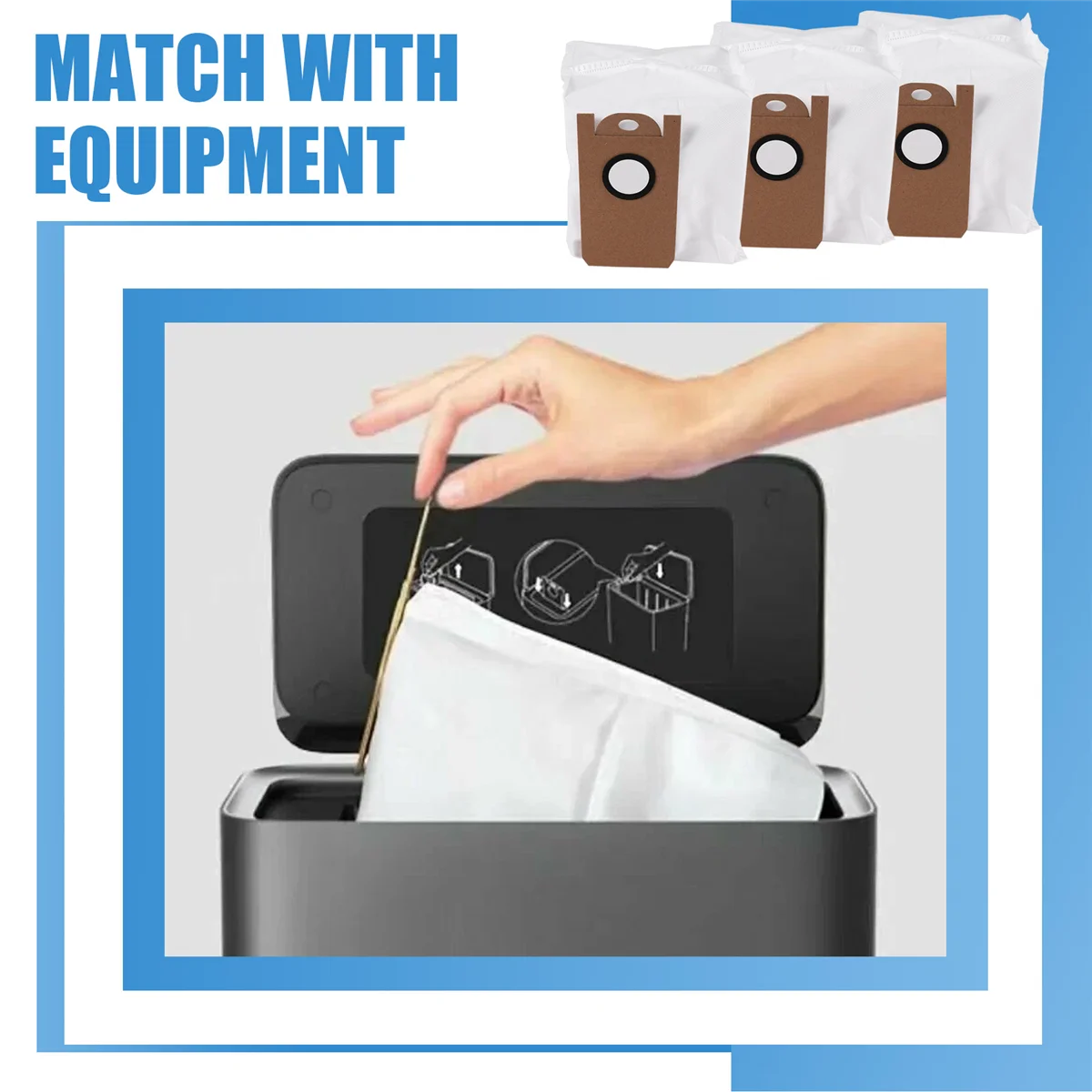 Сменные мешки для пыли в упаковке из 6 упаковок для самоочищающегося робота-пылесоса Amarey A90+