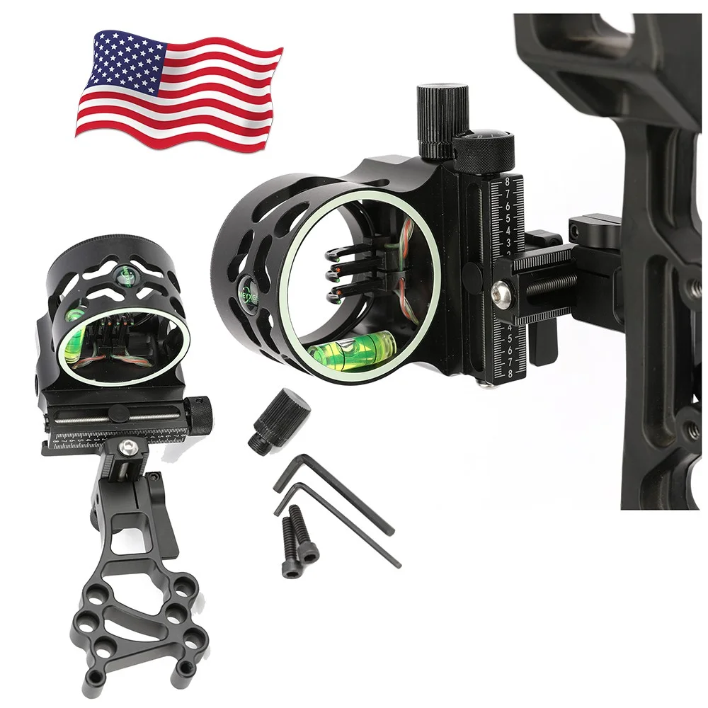 Compound Bow Sight 5 Pin Fiber Optic - Visée pour arc composé 5 broches,