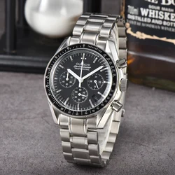 OUMASHI  New Quartz Men's Automatic Date Speed Chronograph Sapphire Mirror Sport Waterproof Watch All Steel VK63 Watches