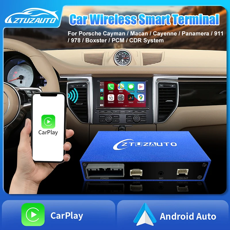 Wireless CarPlay Module for Porsche 2009-2018 Cayenne Panamera Macan 911 Bosxter With Android Auto Mirror Support Rear Camera