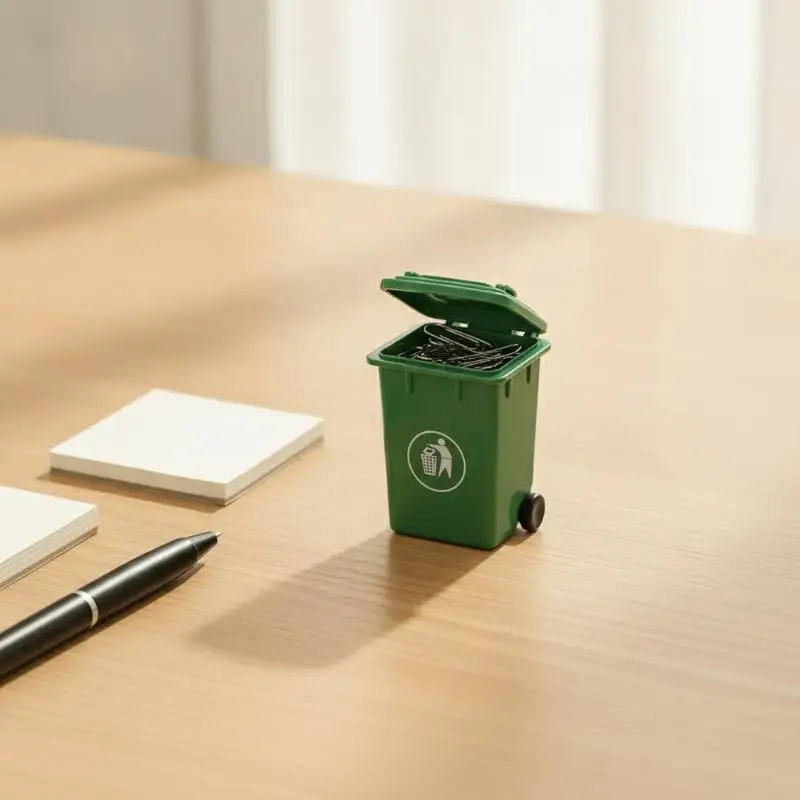 2/4Pcs Mini Desktop Storage Bin Waterproof Portable Small Trash Holder for Office Desk Stationery Storage Dollhouse Ornament