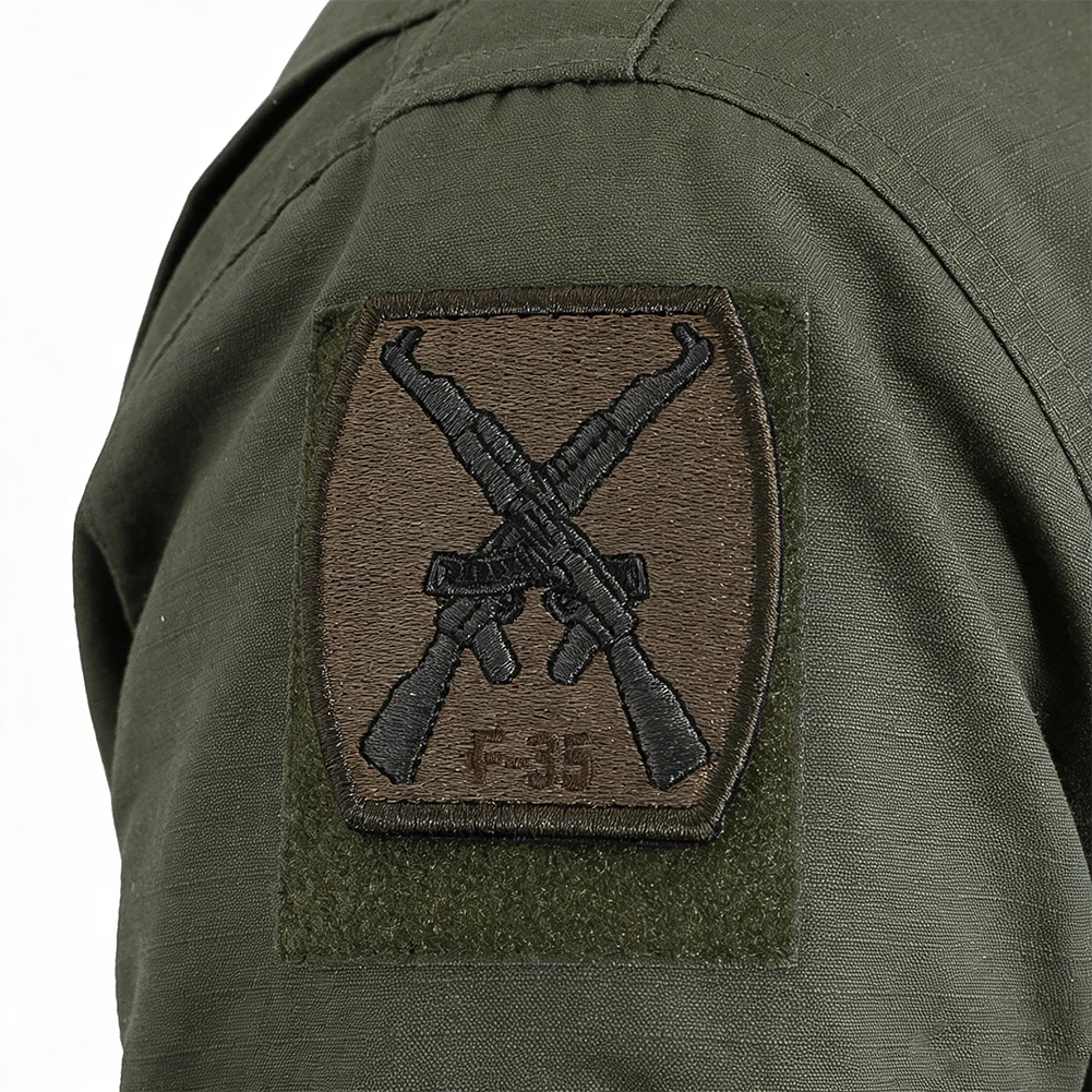 F35 Tactical Patch Fastener Hook Loop Emblem Biker Badges Embroidered Applique Sewing Garment Embellishments for Clothes Helmets