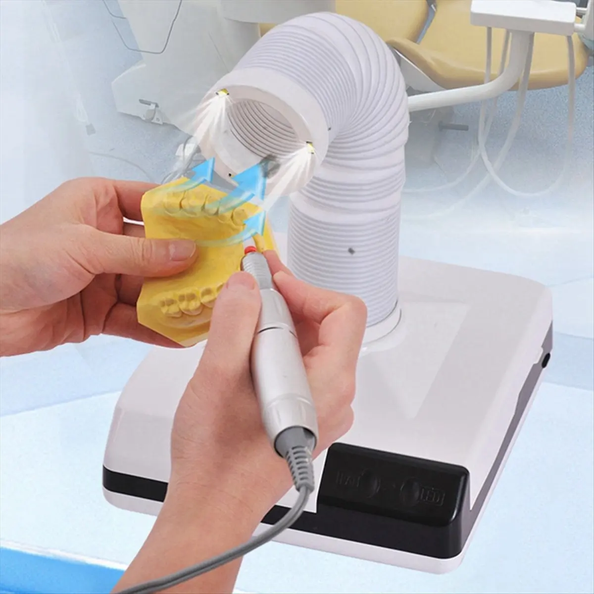 newT77 Nail Dust Absorber Filter Welding Fume Extractor for Engraver/Cutting, Wood Burning, 3D Printer White EU Plug