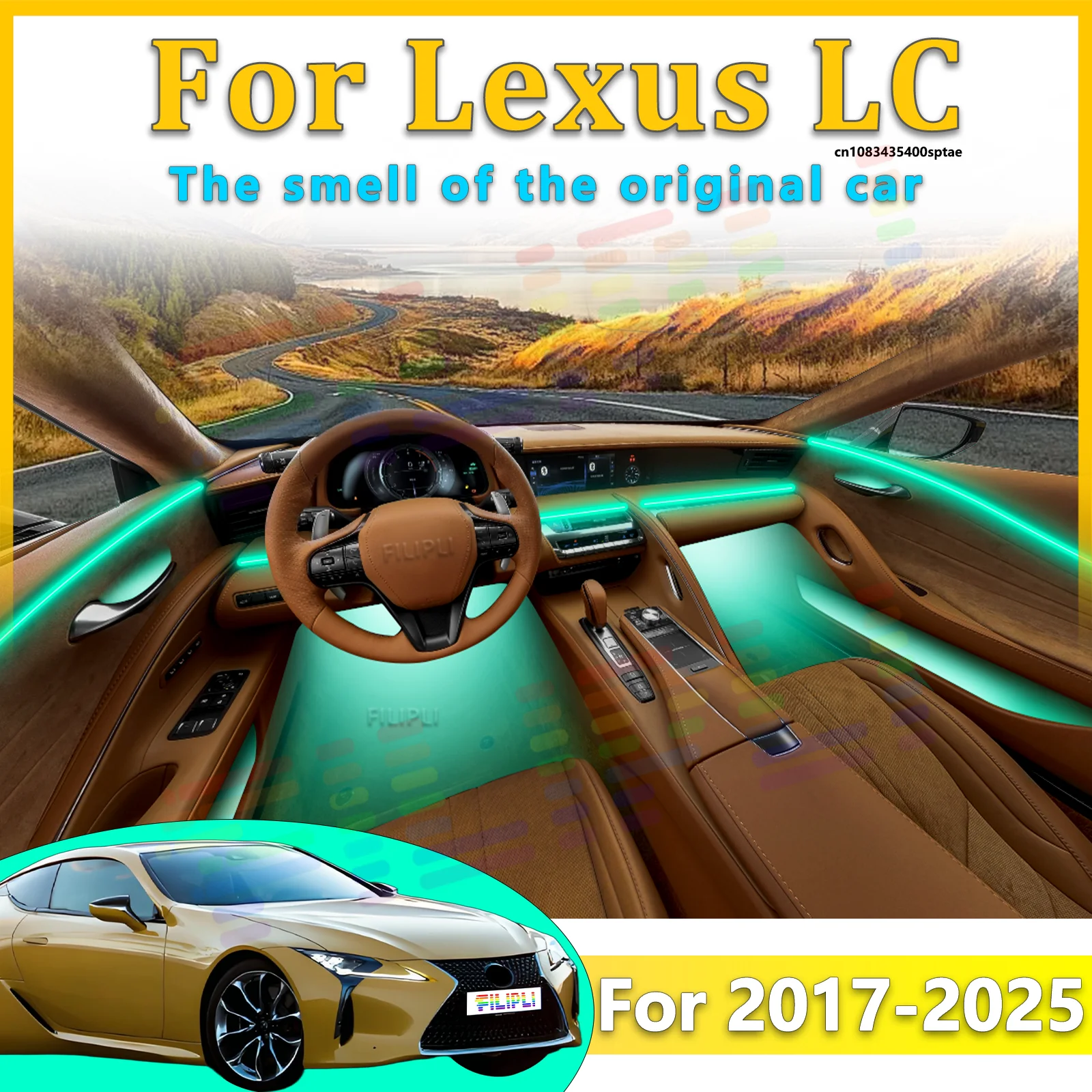 For Lexus LC 2027-2026 Premium Automotive LED Interior Ambient Light RGB Symphony APP Control Hidden Design Cabin Aesthetic