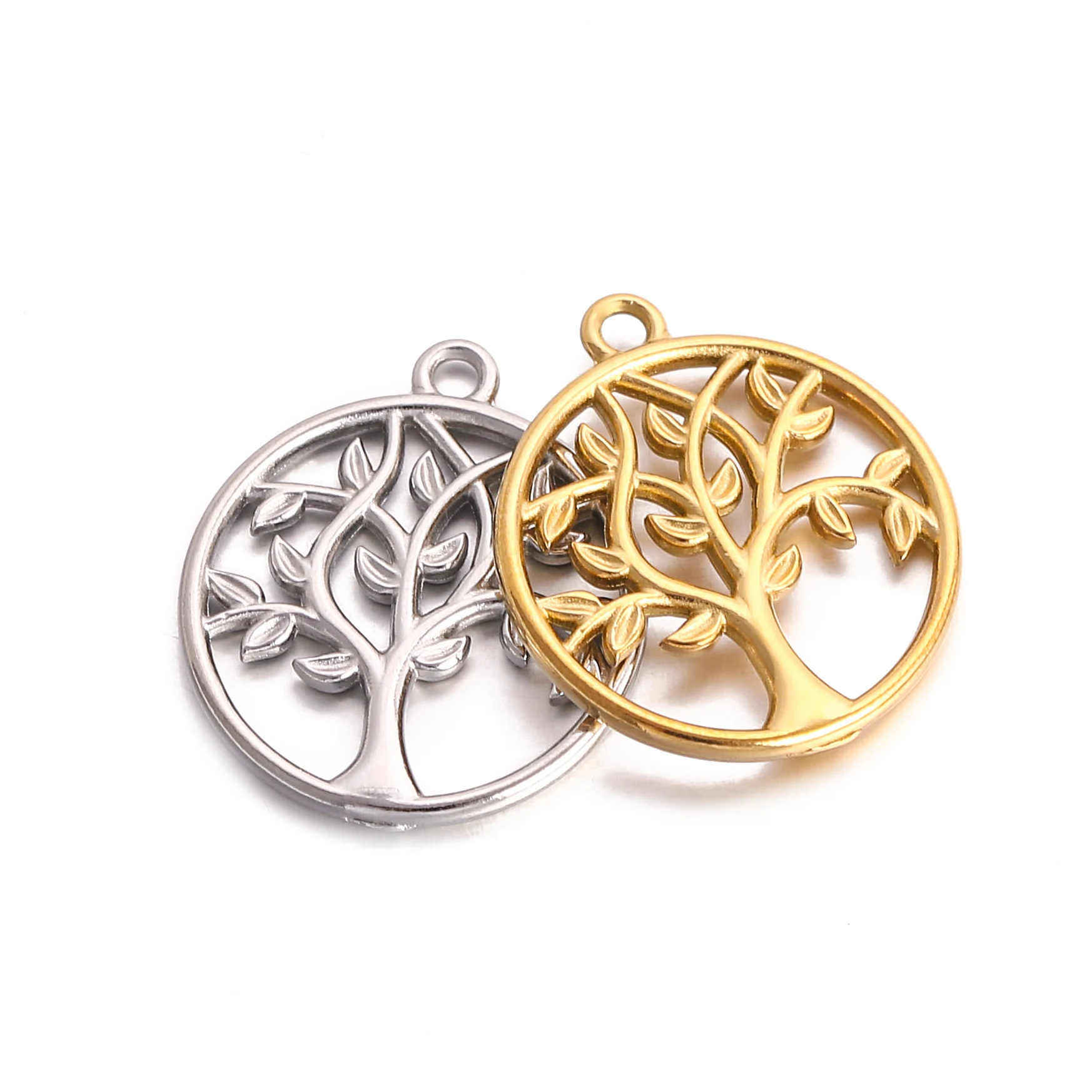 3Pcs/Lot Tree of Life Charms for Jewelry Making Supplies Stainless Steel Plant Pandant Diy Earrings Necklace Braceelt  Accessory