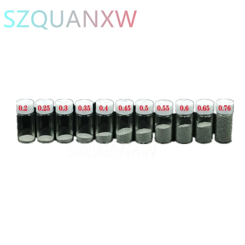 (25k) 25,000pcs 0.2mm/0.25MM/0.3mm/0.35mm/0.4mm/0.45mm/0.5mm/0.55/0.6mm/0.65mm/0.76mm unleaded Soldering Balls BGA Solder Balls