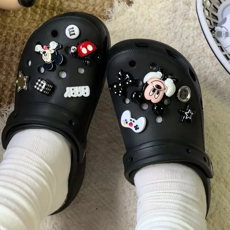 Jibbitz Black Hole Shoe Mickey Accessory Shoe Flower Shoe Buckle  Beach Sandal Accessories, Birthday Christmas Party Gifts