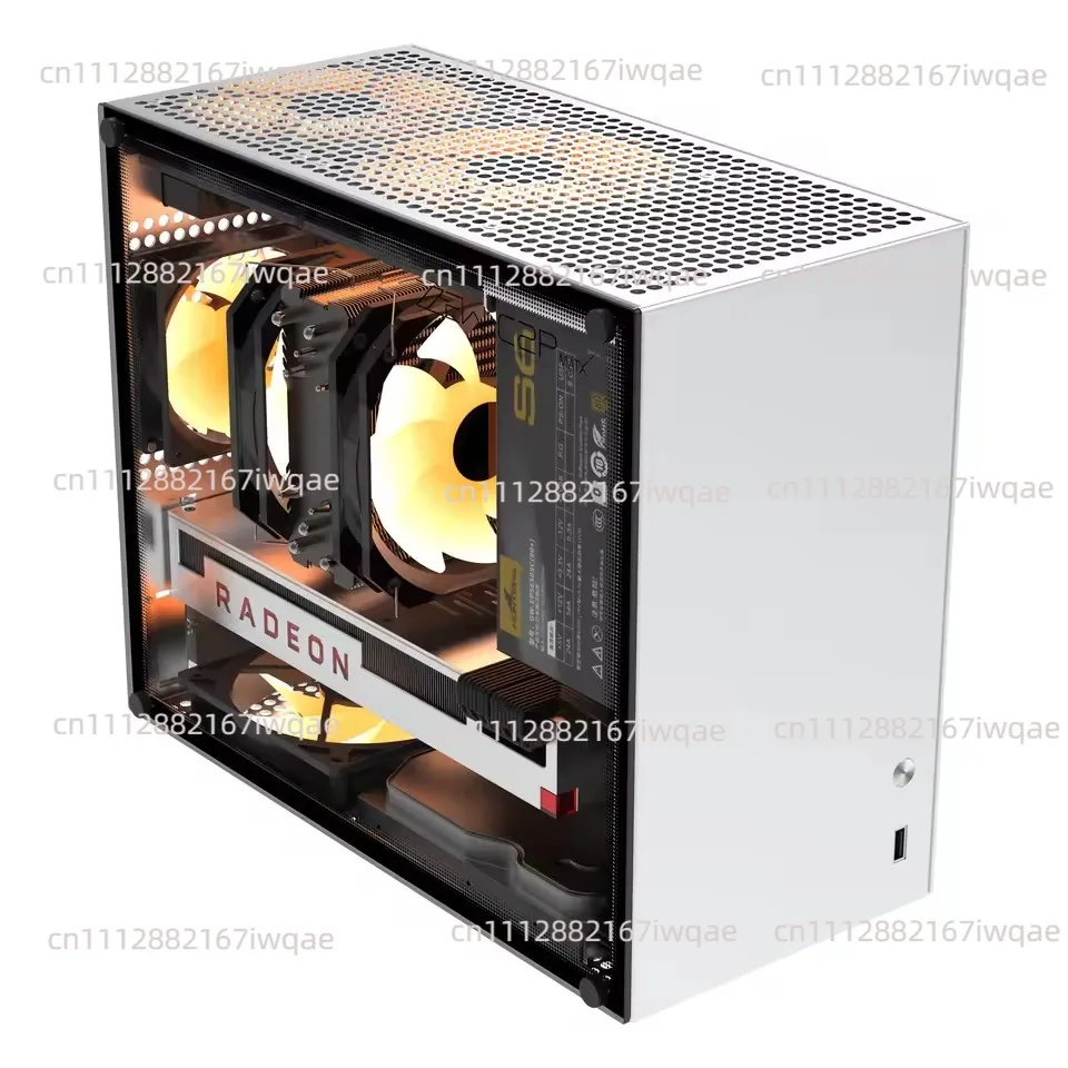 C2P MATX ITX Small Case, All Aluminum Case, Glass Side Transparent ATX Power K88 Mini Computer Case
