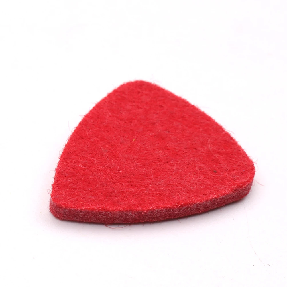 

10pcs Wool Durable Replacement For Ukulele Classic Wool Guitar Pick Guitar Picks Ukulele Pick Accessories Red Color