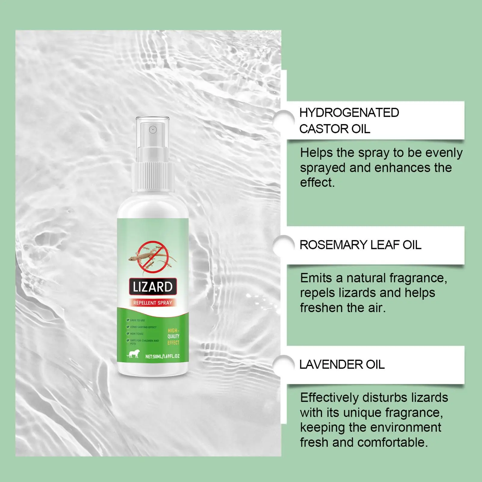 Gecko Repellents Spray 50ml Lizard Repellents Lavender Oil Gecko Spray Repel Repeller Control Pet Safe Reptile Deterrents