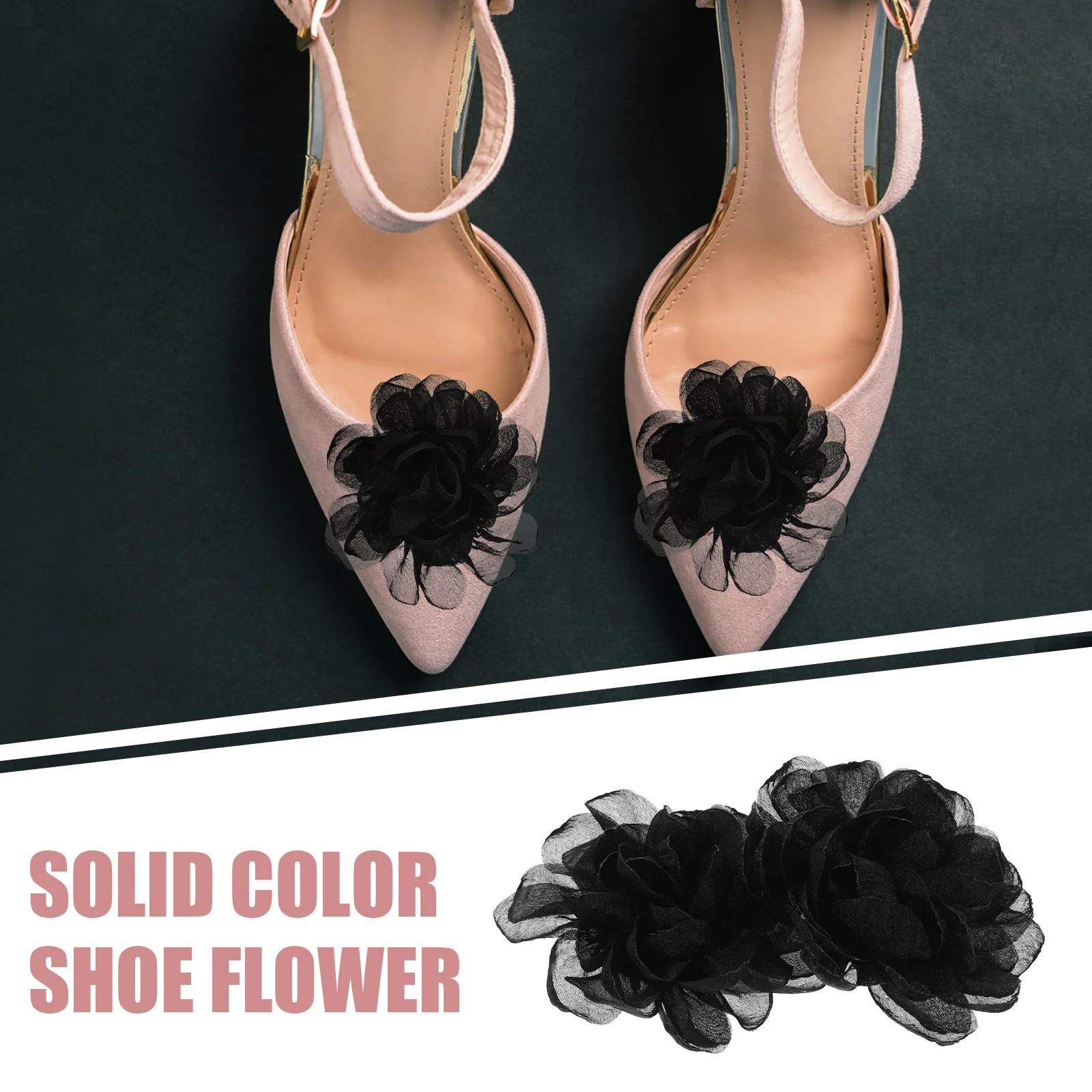 2 Pcs Removable Shoe Ornament Decoration Pendant Flower Clips for Shoes Detachable Embellishments Cloth Decorations