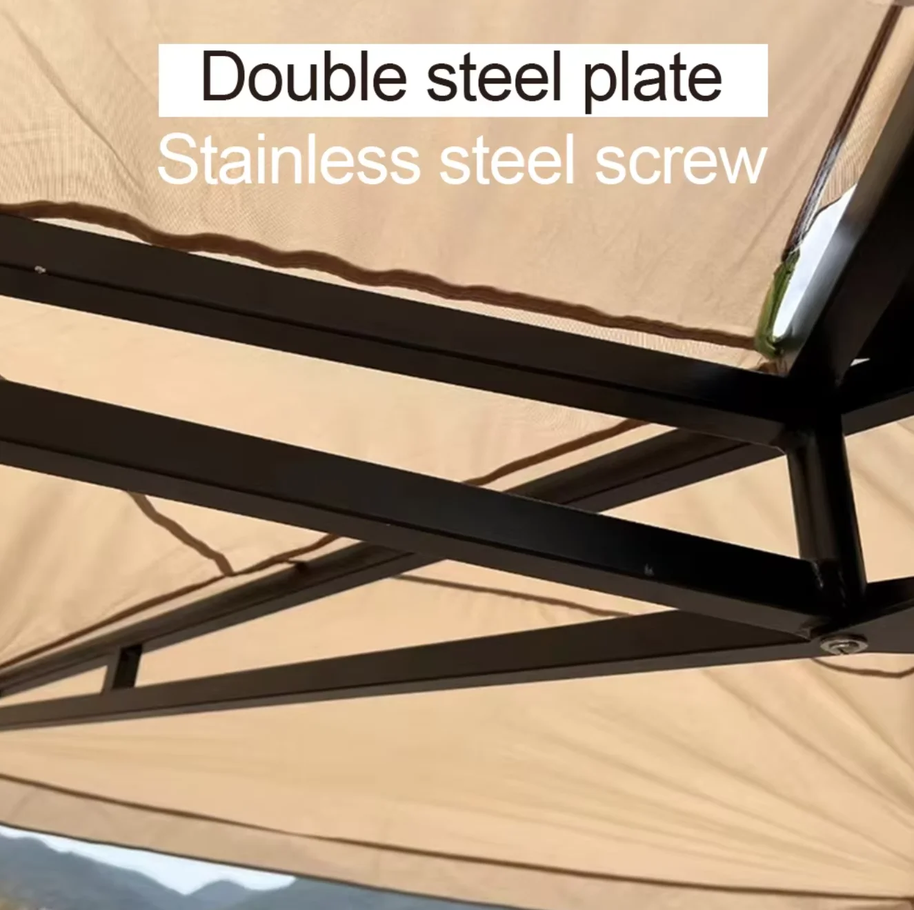 Four-Season Waterproof Double-Layer Nylon Shelters Camping Car Roof Side Awning Retractable with Mesh