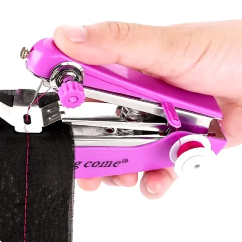 Mini máquina de coser Manual portátil de bolsillo para turismo al aire libre herramientas de roscado multifuncionales fáciles para el hogar