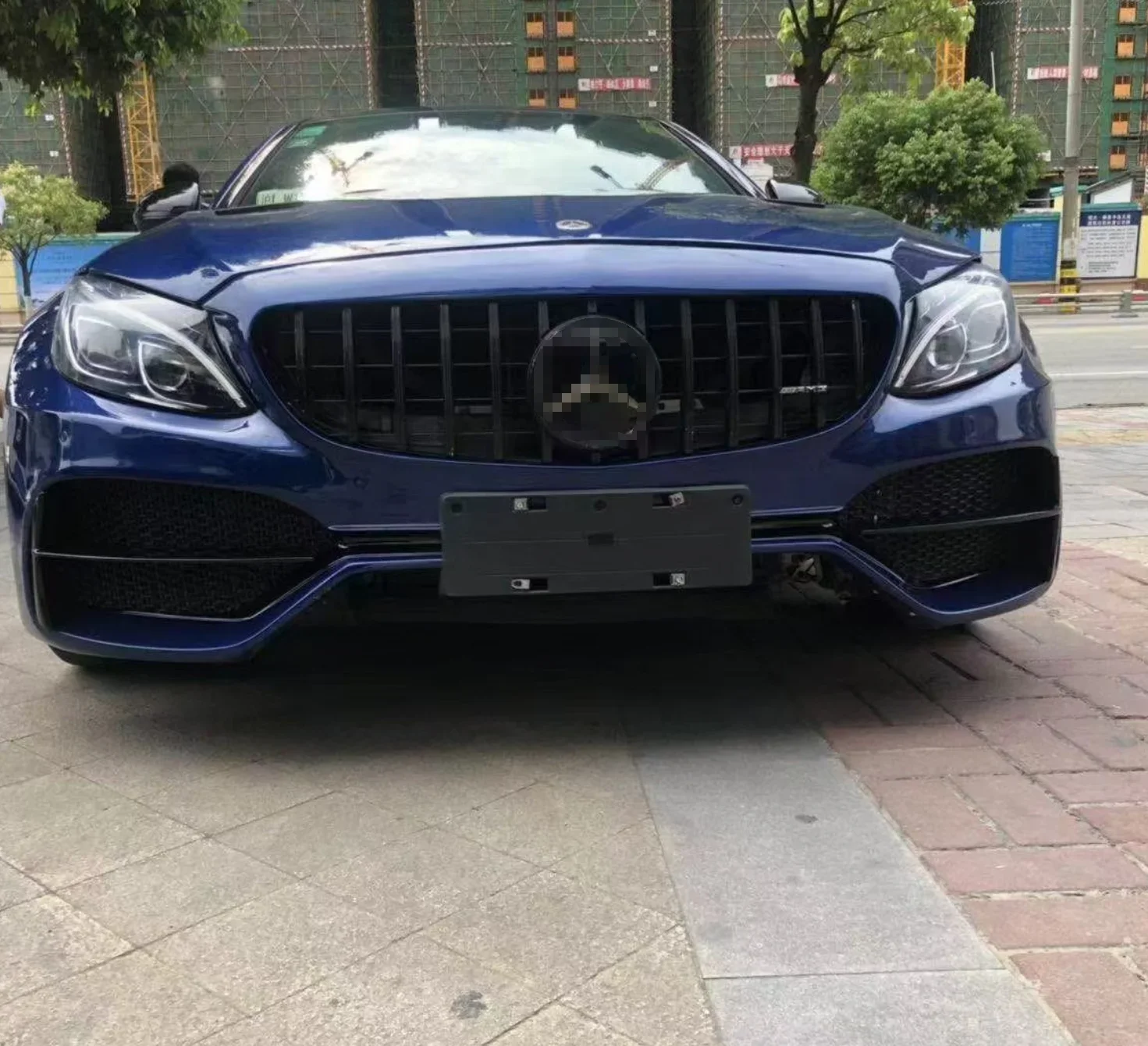 Body Kit kualitas tinggi, untuk Mercedes benz w205 C43 Body Kit ditingkatkan gaya PD karbon/FRP Kit badan lebar