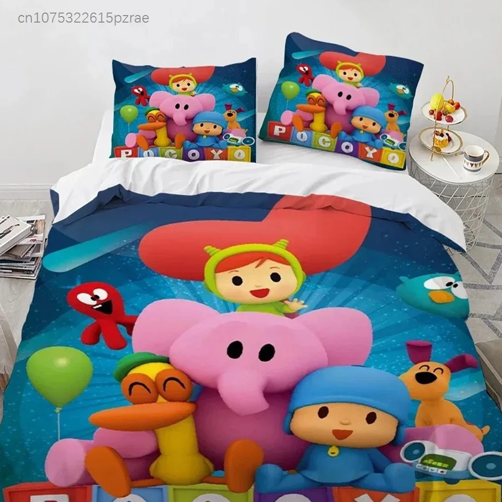 Cartoon Duvet Cover Pillowcase Bedding Set P-Pocoyos Adult Boy Bedroom Decoration Children Gift Single Double Large Size