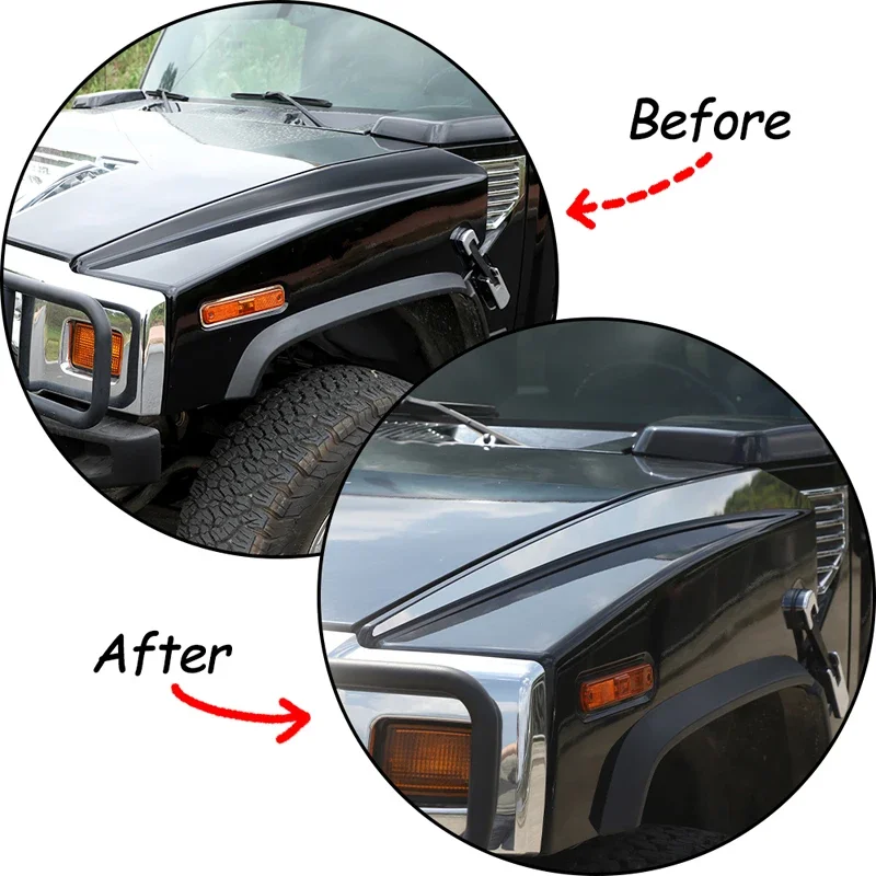 Fit For Hummer H2 2003-09 cover decorative sequins Car hood decorative sequins Car decorative accessories Stainless steel Gloss