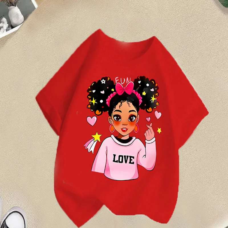 2026 Summer New Collection: Cartoon-Printed Round Neck Short-Sleeve T-Shirts for Girls in Cross-Border E-commerce
