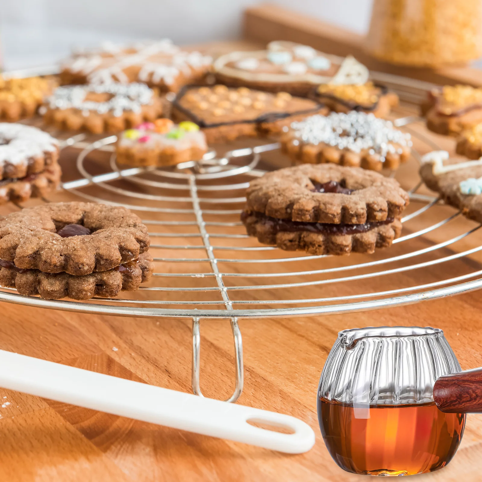 Jarra de leche de vidrio, dispensador de leche condensada transparente pequeño, contenedor de crema de café para el hogar, restaurante, Hotel, Mini jarabe