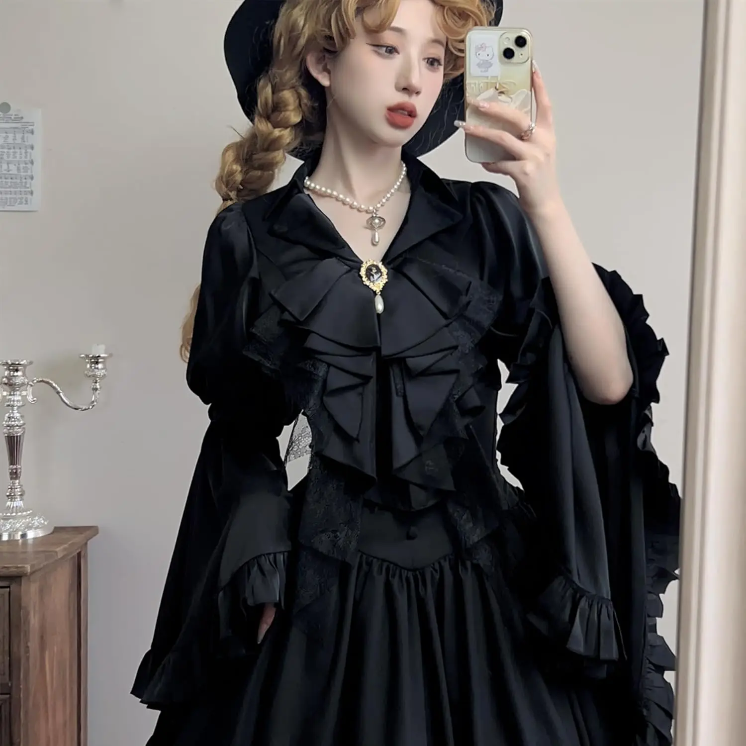 الفيكتوري Steampunk طوق كشكش الاستعماري الدانتيل Jabot ربطة العنق لوليتا التبعي